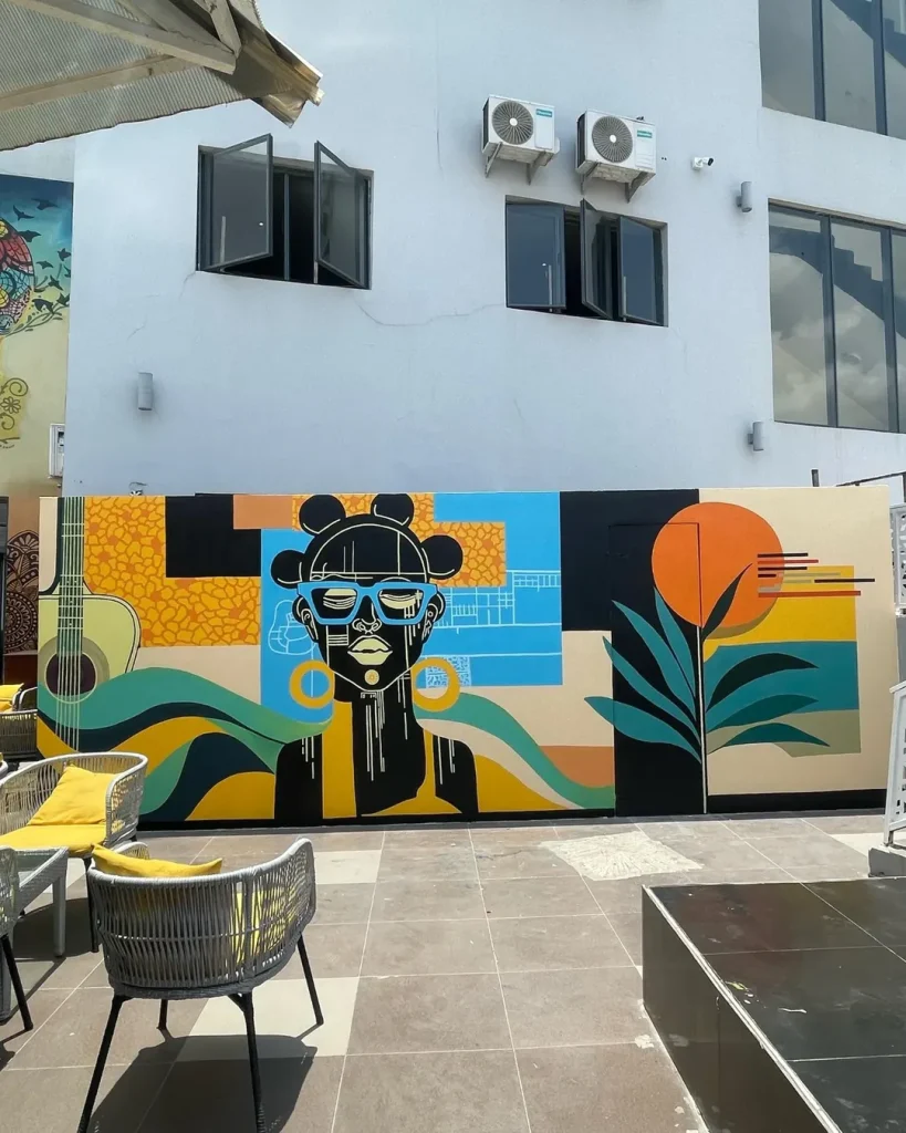 African cultural art illustration mural by Cedar Creative Art